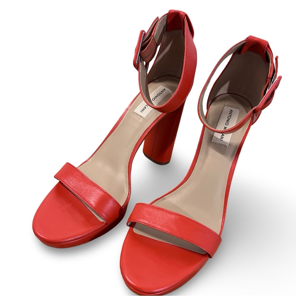 NWOB $118 Antonio Melani
Caci Leather Ankle Wrap Dress Sandals - Picture 3 of 7